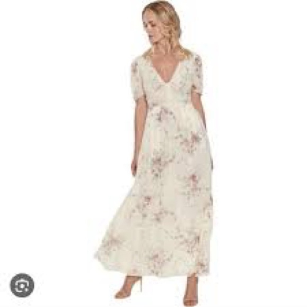 LoveShackFancy Ariel Silk Floral Maxi  dress